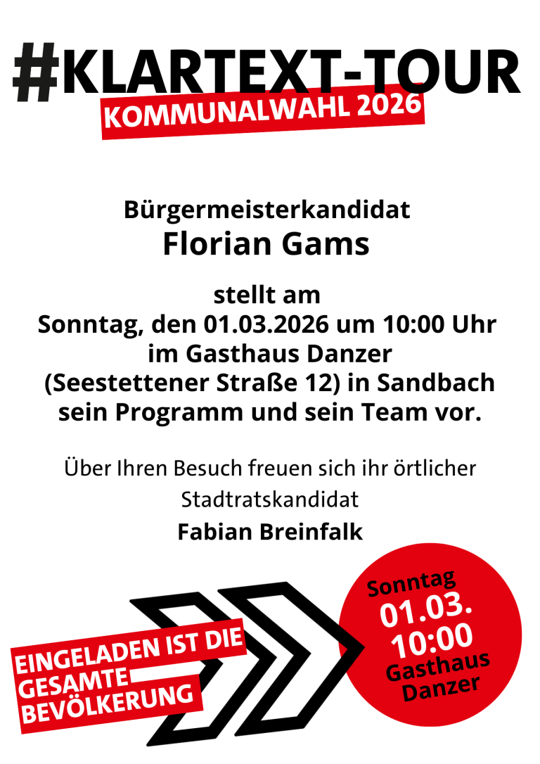 Ankündigung Sandbach-Seestetten