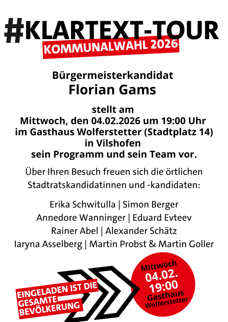 Ankündigung Vilshofen